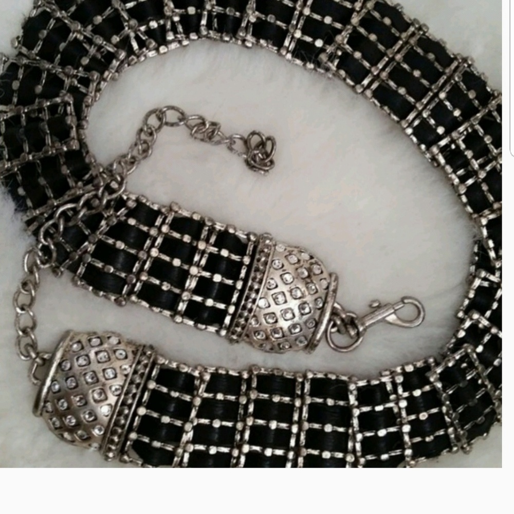 Vintage LEATHEROCK Belt w/ Swarovski Crystals